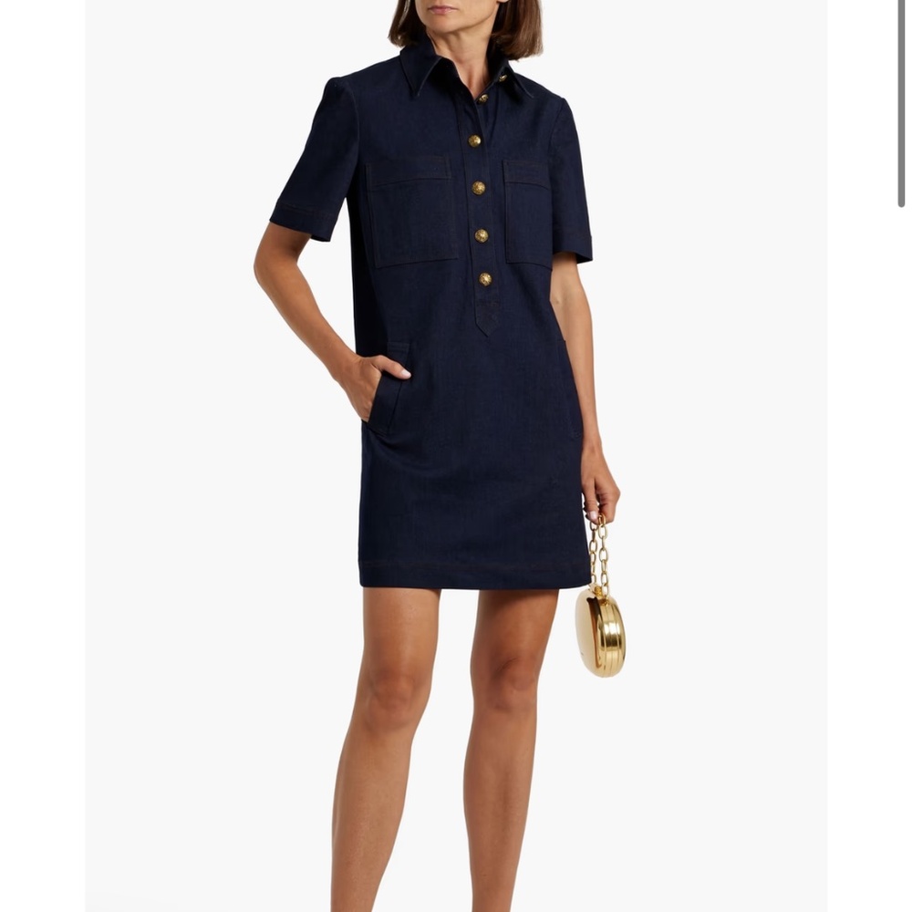 VERONICA BEARD Koulis Dark Denim Mini Shirt Dress - Like New (Size 00)